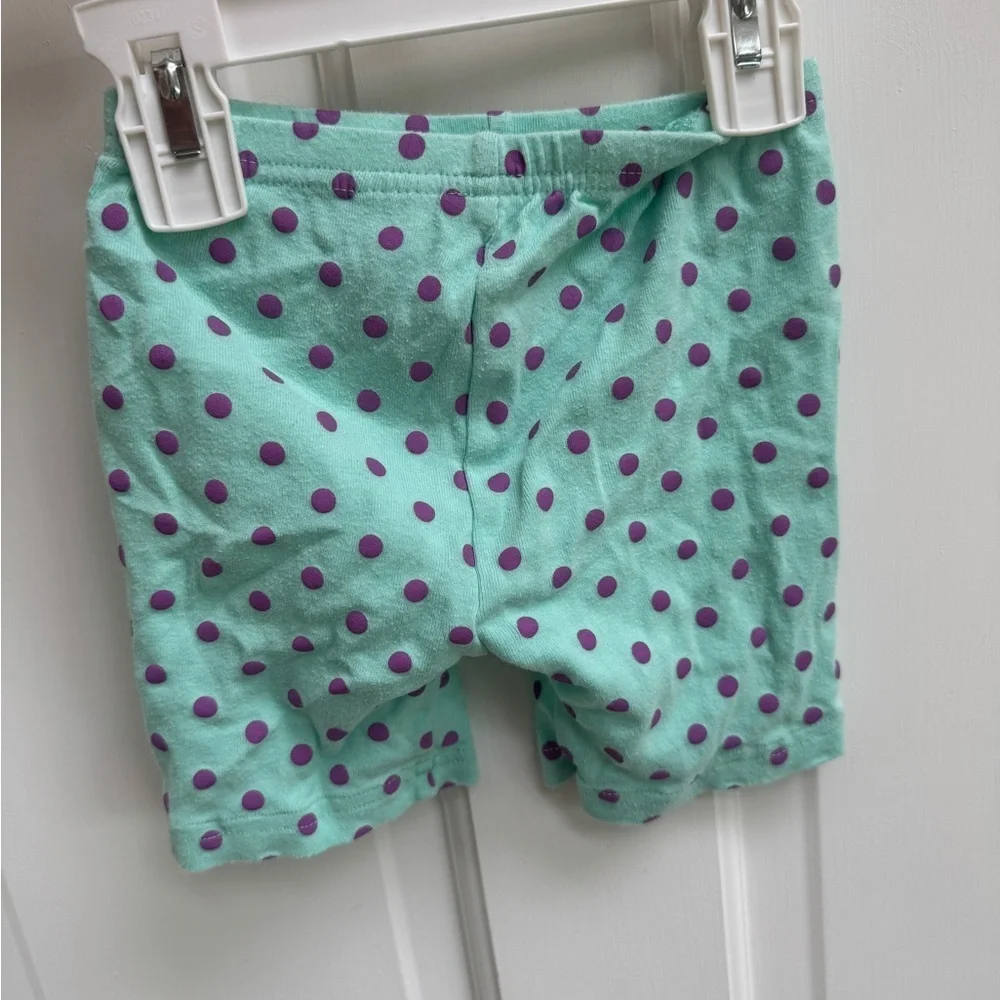 Carter's 24M Girls Green and Purple Polka Dot Pajama Bottoms Shorts